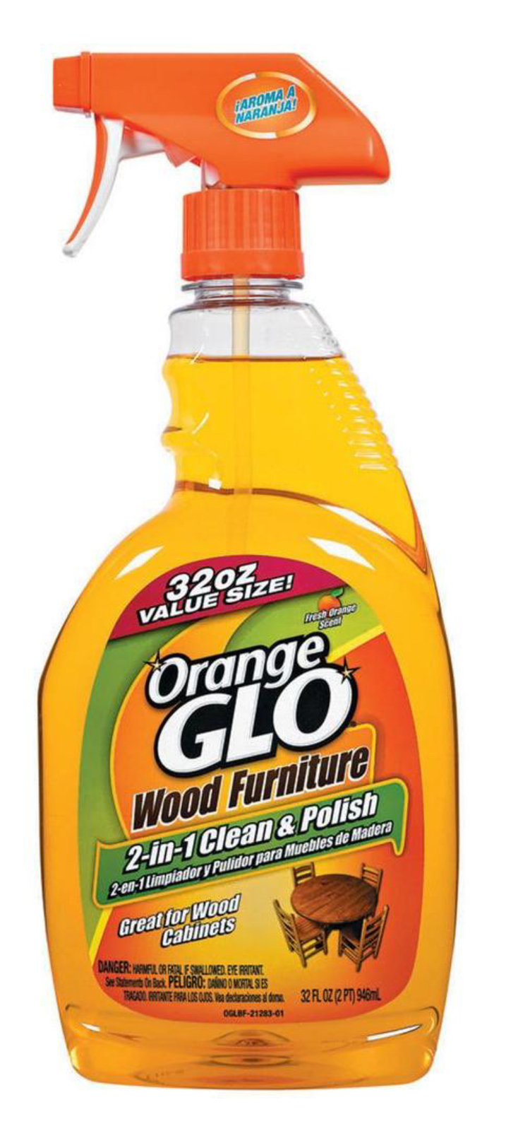 Orange GLO Wood Furniture Cleaner and Polish Spray, 32 Fl. Oz