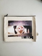 NYC Artist Pamela Barsky Pig Canvas Bag w/ Zipper 6x8 - $12.20