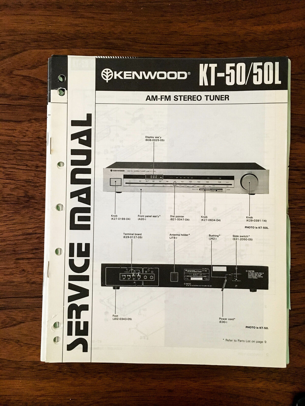 Kenwood KT 50 KT 50L TUNER Service Manual Original Vintage Parts kenwood-kt-50-kt-50l-tuner-service-manual-original-vintage-parts