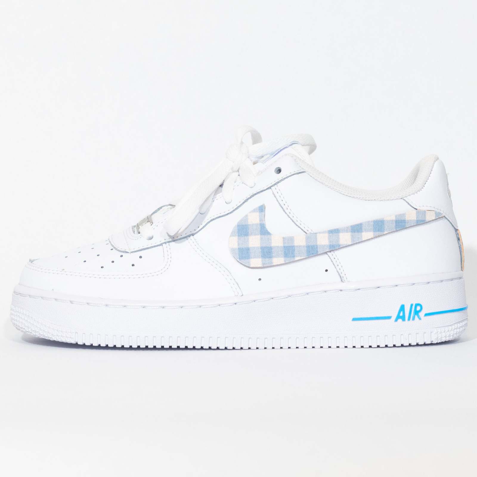 Nike Air Force 1 Custom 'Light Blue Plaid' Available in all sizes for ...