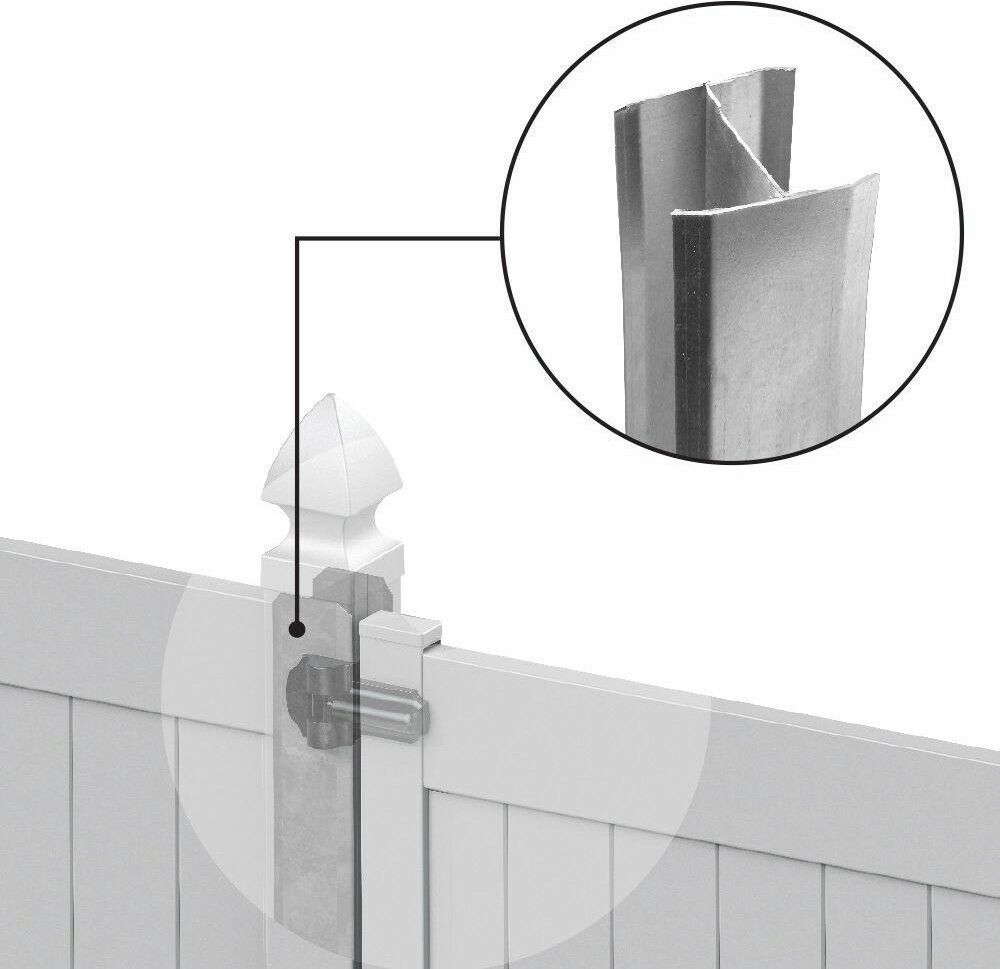 Fence Post Insert Fencing 5 in. x 5 in. x 106 in. Galvanized Aluminum