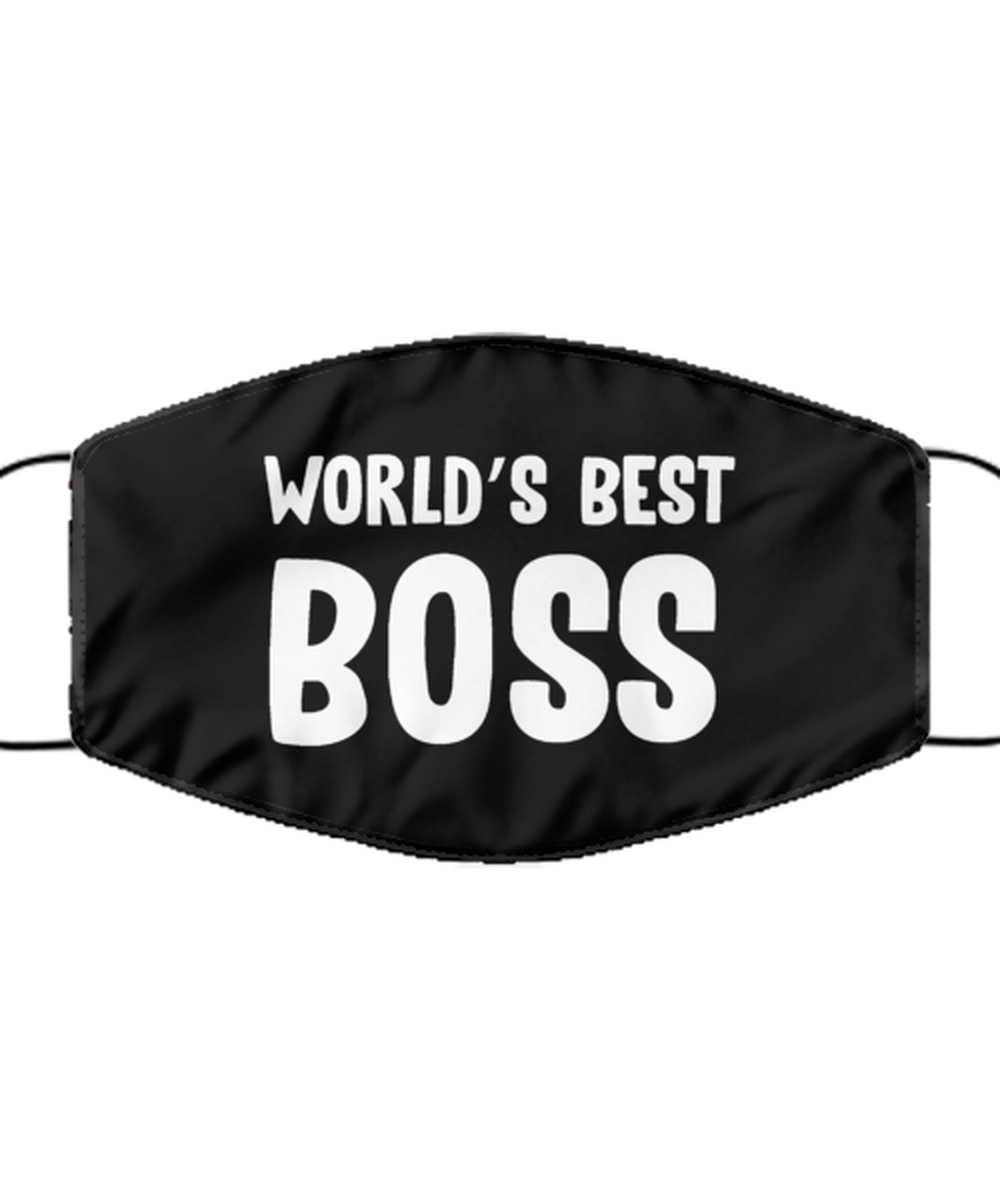 Funny Manager Black Face Mask, World's Best Boss, Reusable Covering Gifts for
