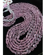 Natural Morganite Beads Necklace, Pink Layered Smooth Beaded Necklace - $213.00+