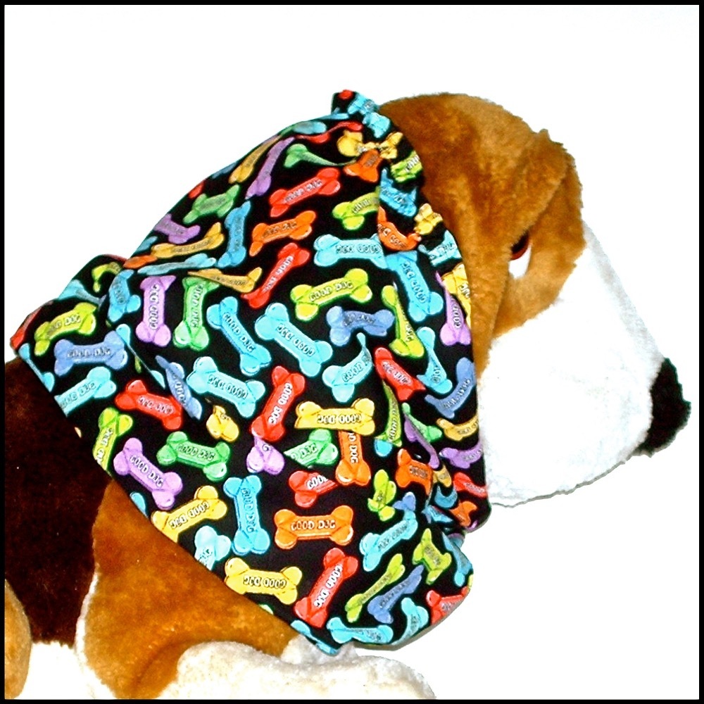 Dog Snood Bright Multi Colored Good Dog Biscuits Cotton Puppy Regular ...