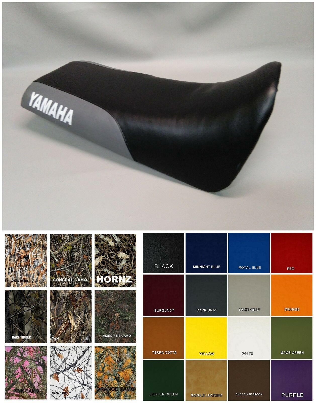 GREY AND BLACK VINYL CUSTOM FOR YAMAHA BLASTER YFS 200 DUAL SEAT COVER ONLY 
