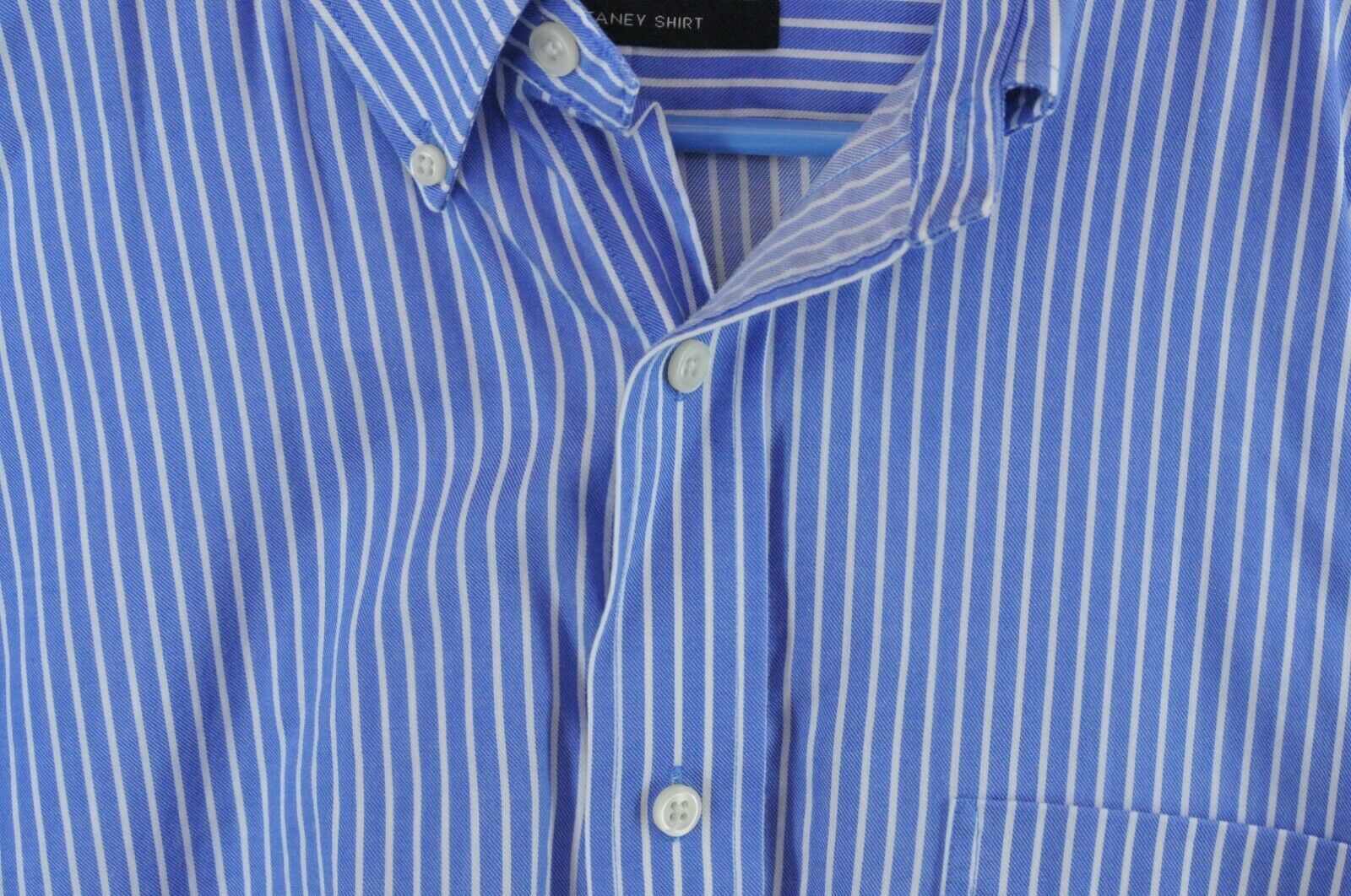 Daniel Cremieux Men's Staney Blue & White Striped Cotton Dress Shirt 16 ...