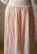 Blush Long Tulle Skirt Blush Wedding Bridesmaid Skirt High Waisted Plus Size image 7