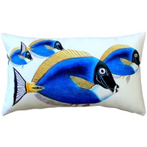 Blue Surgeonfish Fish Pillow 12x19, with Polyfill Insert - $29.95