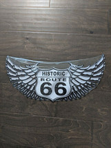 18" US Historic ROUTE 66 wings 3d cutout retro USA STEEL plate display ad Sign - $74.25
