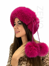 Fox Fur Transforming Wristbands Scarf Headband And Boot Cuffs 4 in 1 Dark Pink image 2