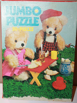 1004 Jumbo Jigsaw Puzzle Two Bears Honey Sandwiches Made in Holland 50 pieces - $34.94
