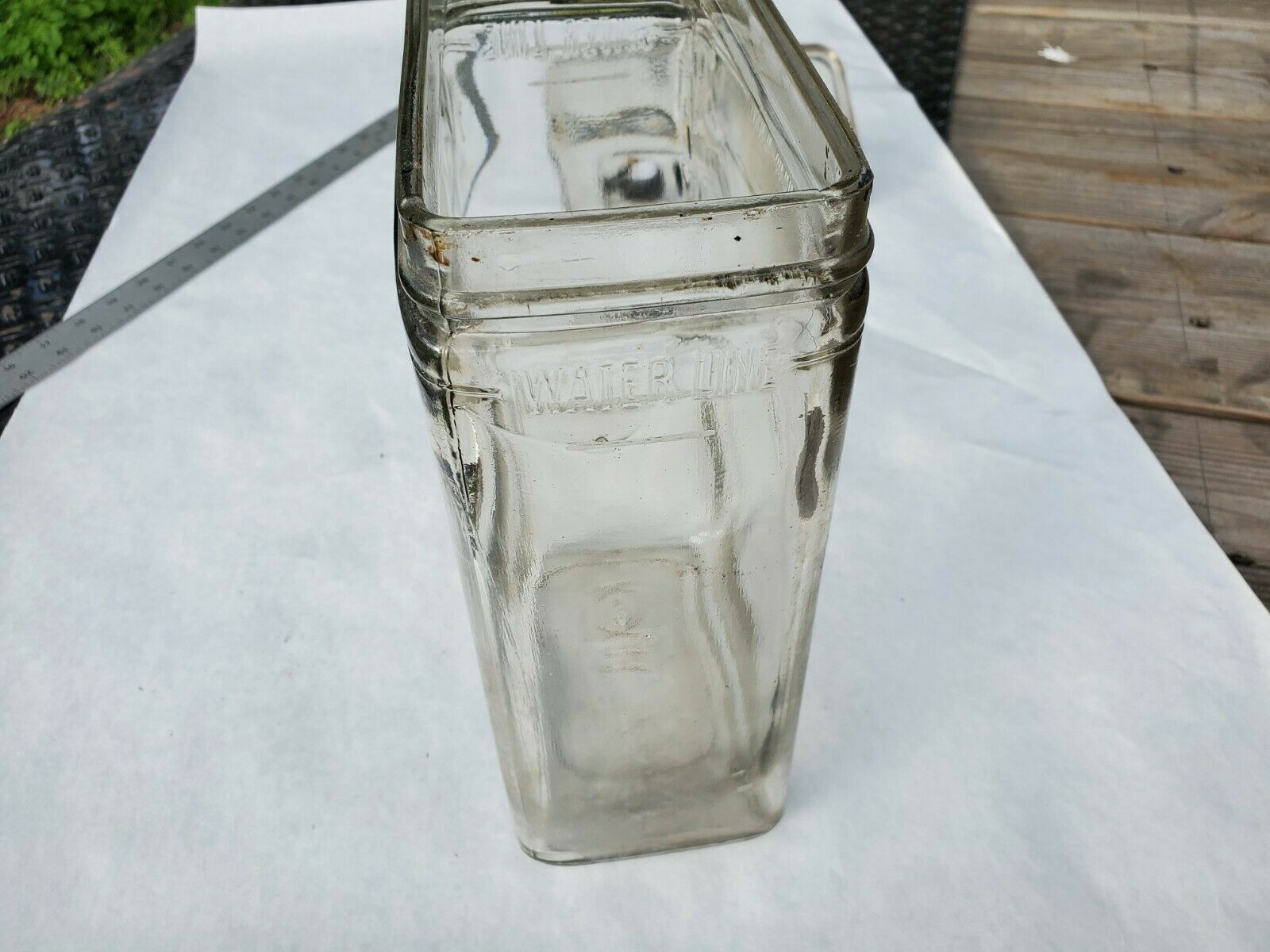 Vintage/Antique Clear Glass EXIDE Battery Jar and Lid with Post Jars