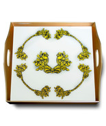 Luxury serving tray - White and Gold Classic Empire Style - Gold Aluminium Frame - $199.00