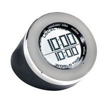 Seth Thomas World Time Multifunction Clock in Black and Silver - $34.66