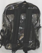 Unbranded Item Clear Netted Backpack Black Trim Medium Five Pockets image 3