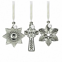 Waterford Crystal 2018 Mini Ornaments Set 3 Cross Snowflake Star Christm... - $97.52