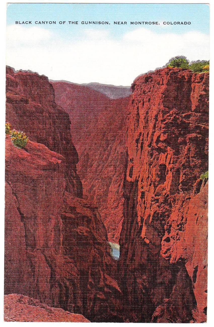Black Canyon Montrose Colorado CO Vintage Linen Postcard Colorado