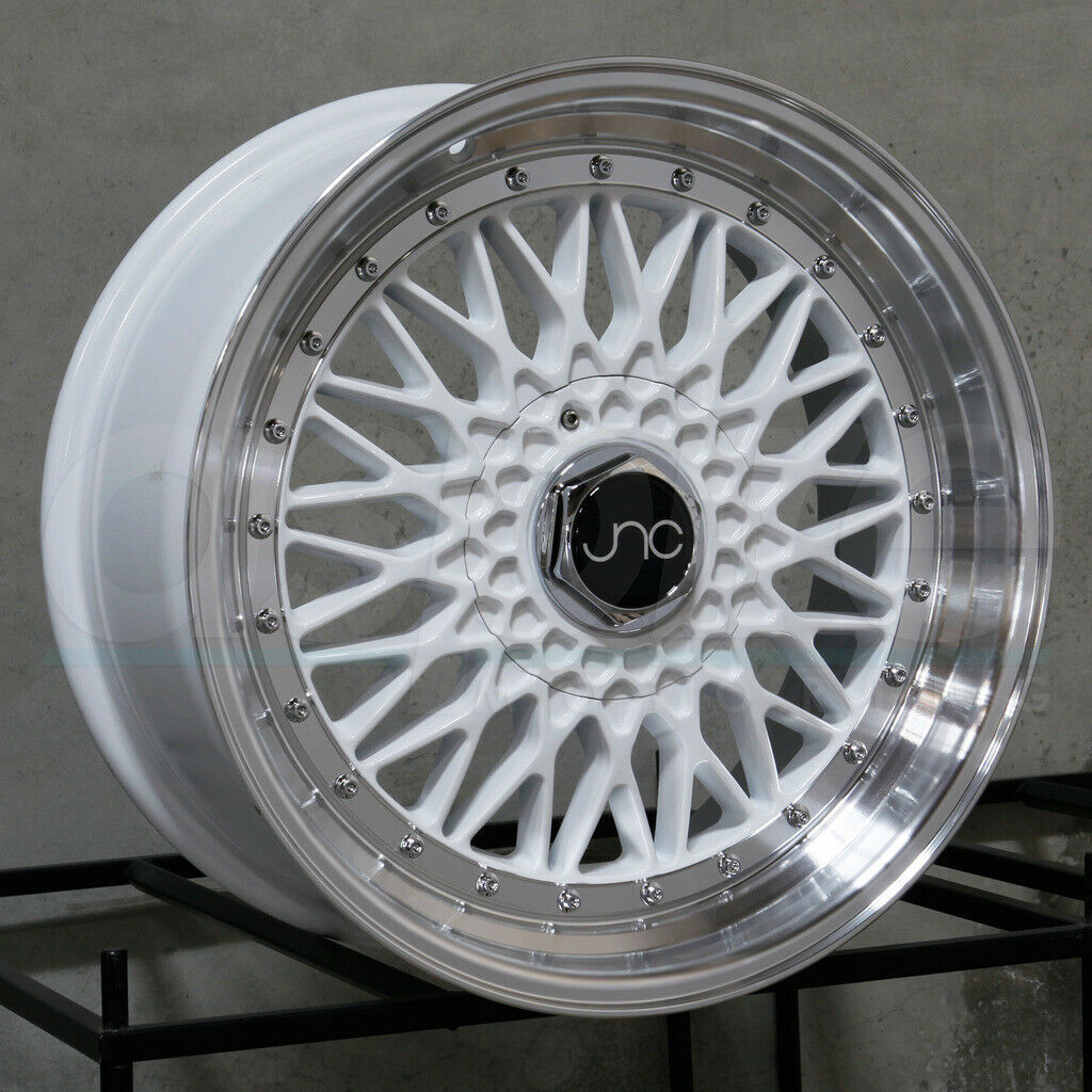 One 17x10 JNC 004 JNC004 4x100/4x114.3 25 White Machine Lip Wheel Rims ...