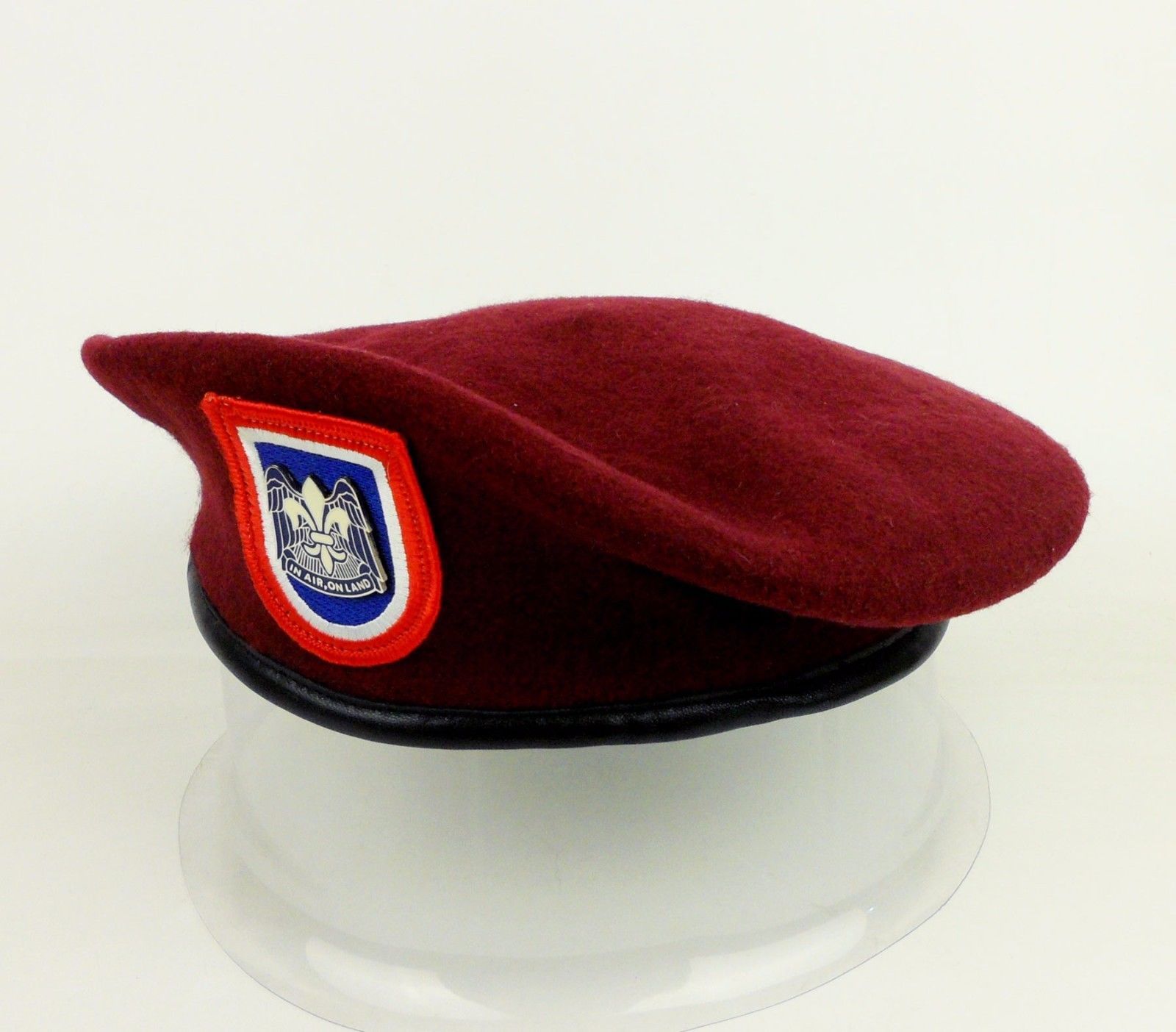 US 82ND AIRBORNE DIVISION BERET HAT MILITARY BERET FLASH RED BERET DUI ...