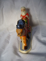 Vaillancourt Folk Art Gingerbread Santa in Sleigh with Angel Doll Signed  image 2