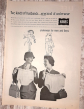 1959 Hanes Vintage Print Ad Underwear Men Boys Mothers Housewives Briefs... - $9.85