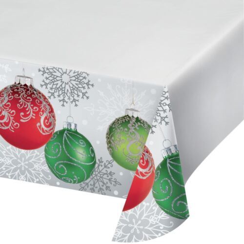 Elegant Ornaments Paper 54 x 102 Tablecover, Border Print Christmas
