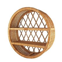 WIKLIBOX Rattan Wall Floating Shelf - Handcrafted in Europe, Round in Na... - $173.24