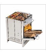 Backpacking Wood Stove, Foldable Camping Stove, Stainless Steel, Small Size - $34.93