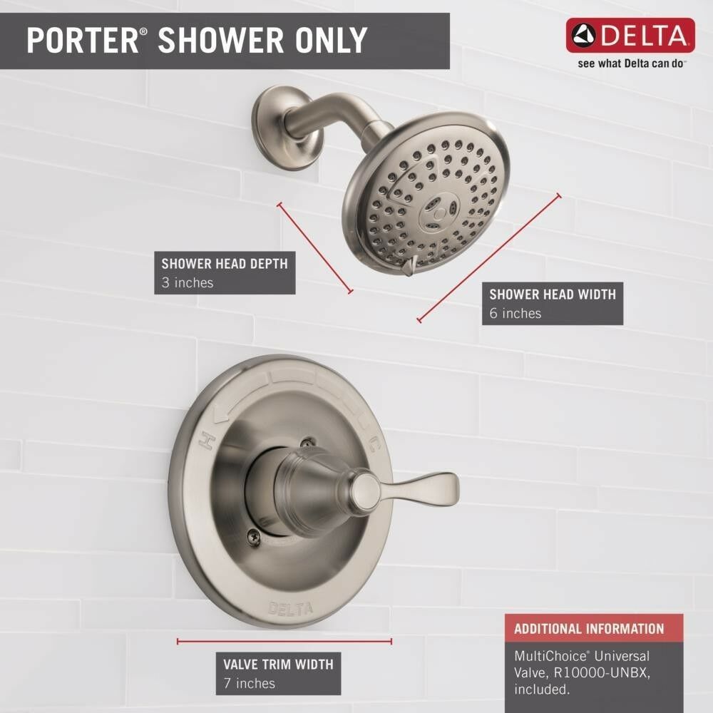 Delta Bathroom Shower Faucet SingleHandle 3Spray Scald Guard Brushed Nickel Plumbing & Fixtures