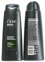 2 Dove Men + Care 2in1 Formula Fresh Clean With Caffeine Menthol Invigorate 13oz image 2