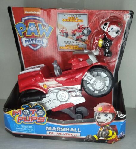 Paw Patrol Moto Pups MARSHALL Deluxe Motorcycle Pull Back Vehicle & Figure NEW