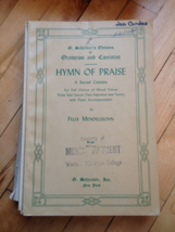 Hymn Of Praise Felix Mendelssohn Paperback Music Book - $3.96