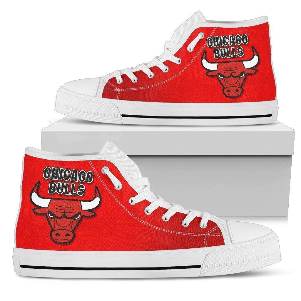 Chicago Bulls High Top White Canvas Shoes Unisex Adult Shoes
