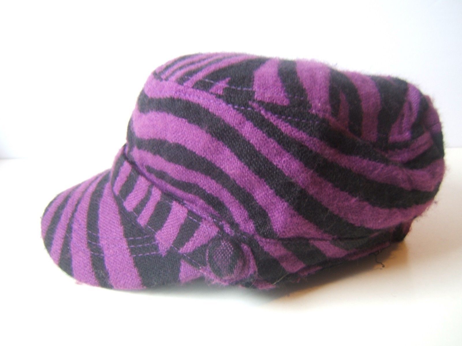 Tiger Stripe Hat Purple Black One Size Baseball Cap Women