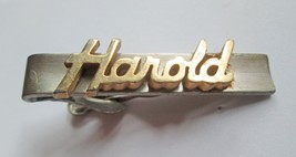 Mid Century Modern Gold &amp; Silver Tone HAROLD Tie Clasp Bar Clip SWANK Ar... - $12.86
