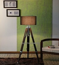 NAUTICALMART DECORATIVE TRIPOD FLOOR LAMP SHEESHAM WOOD