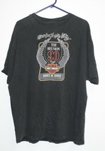 Vintage Hanes Harley Davidson Mens The Reunion 90 Year Black Tshirt Size XXL - $24.74
