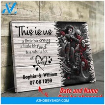 This is us - motorcycle riding skull - Personalized Canvas - $49.99