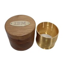 RARE 14K Gold Plated Slinky in IBM Wood Box Executive Gift Employee image 1