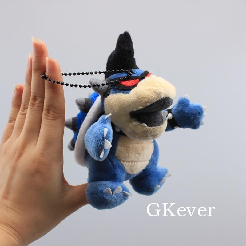 New Super Mario Bros. Bowser Koopa Blue Dark Bowser Soft Plush Keychain ...