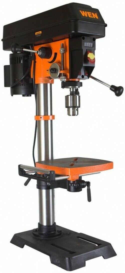 WEN Bench Drill Press 12 in. Variable Speed LED Light Locking Linear