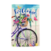 Ashland Welcome Bike with Flowers Spring Garden Flag-Single Sided,12&quot; x 18&quot; - $11.99