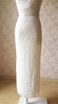 Ivory Lace Maxi PENCIL SKIRT Ivory White Gypsy Boho LACE Long Plus Size image 5
