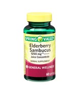 Spring Valley Elderberry Sambucus Softgels, 1250 mg, 60 Count..+ - $19.79