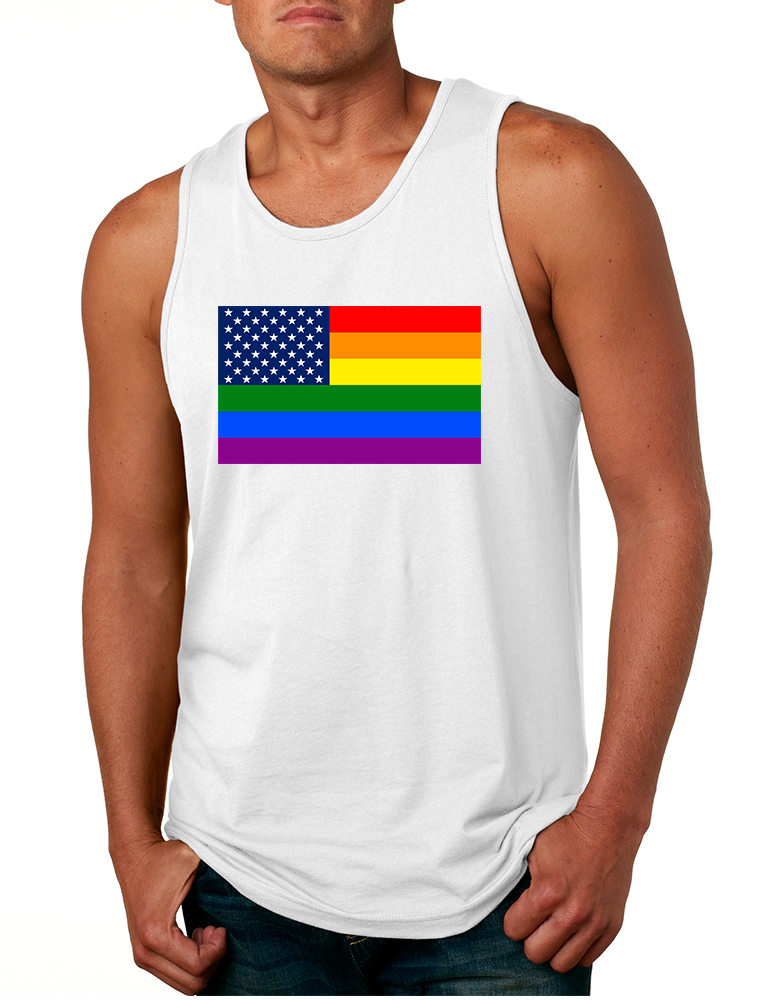 Men's Tank Top United States Gay Pride Flag Support Love Top - T-Shirts