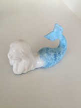 mermaid with turquoise colored tail relaxing sculpture to treasure 8&quot; - $34.99