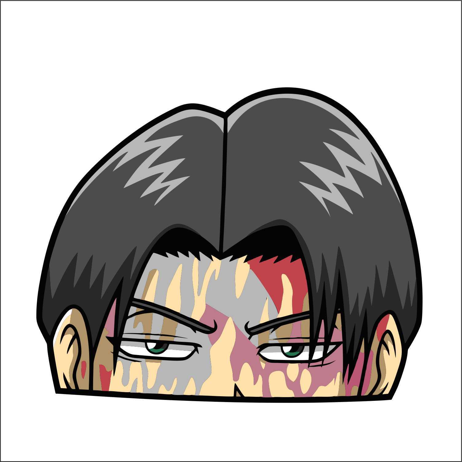 Levi Ackerman Peeking Bumper Window Vinyl Decal Anime Stickers Attack on Titan Graphics Decals