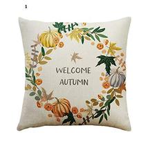 Happy Fall Day Soft Linen Pillow Case Cushion Cover Home Decor Fine TkFo... - $27.72
