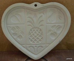 Pampered Chef Stoneware Cookie Mold &quot;Hospitality Heart&quot; 2001 6&quot; - $24.16