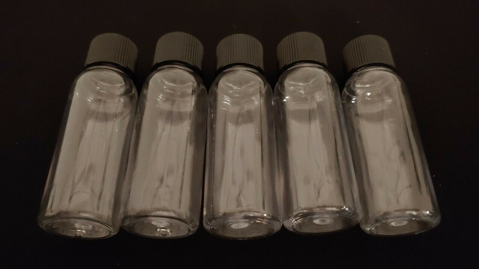 5pc Lightweight Plastic TRAVEL BOTTLES 1oz Screw Top Lid For Liquids Creams Oils